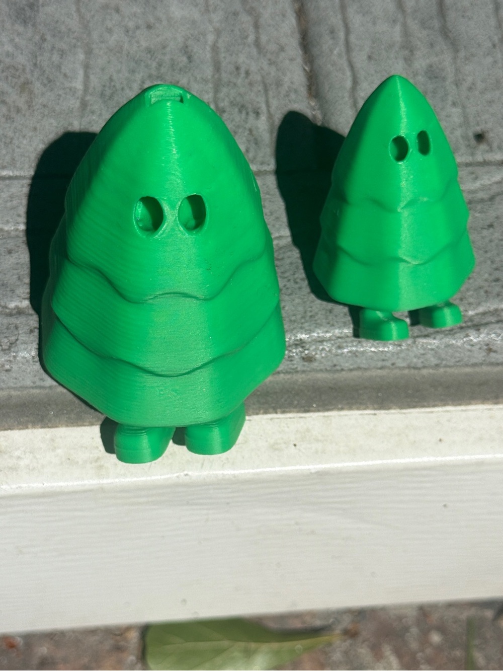 3D Printed Christmas Tree Ghost with Legs Articulated Holiday Figurine Set of 2